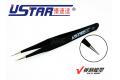 優速達 U-STAR UA-90200 模型專用鑷子(黑色直夾) MODEL SPECIAL-PURPOSE TOOL(BLACK)