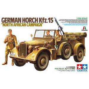 TAMIYA 37015 1/35 WW II德國.陸軍 霍希公司Kfz.15軍用卡車帶非洲軍團人物