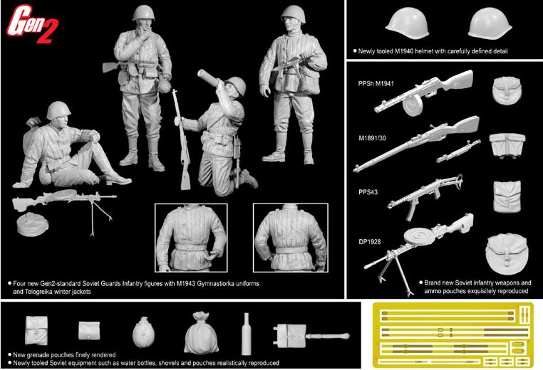 DRAGON 6376 1/35 WW II蘇聯.陸軍 1944-45年護衛師步兵人物組