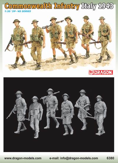 DRAGON 6380 1/35 WW II英國.陸軍 1943-44年義大利戰場聯邦步兵人物組
