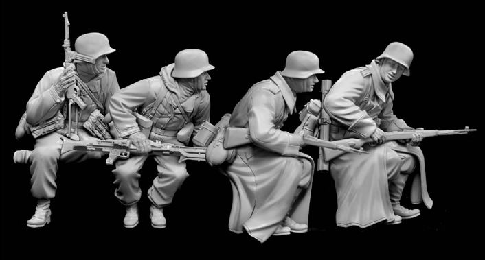 DRAGON 6513 1/35 WW II德國.陸軍 1943-44年冬季坦克隨伴步兵人物組