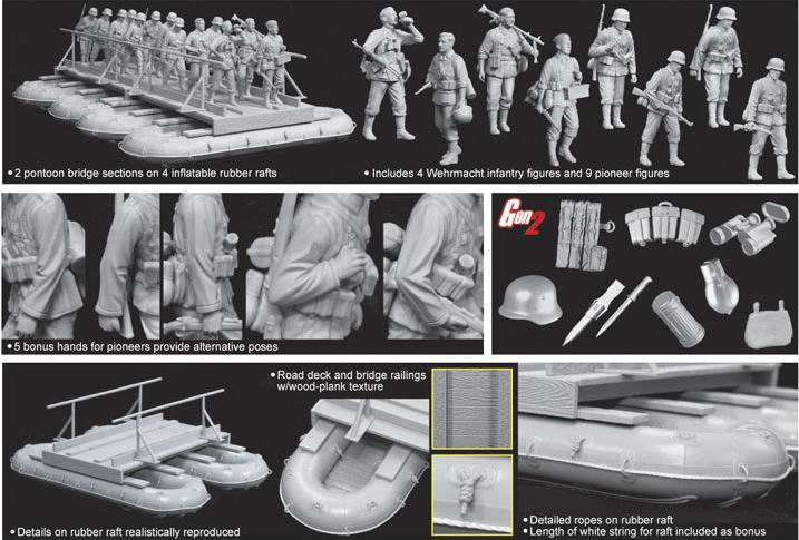 DRAGON 6532 1/35 WW II德國.陸軍 浮橋架設人物組/白金限定版