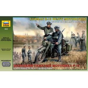 ZVEZDA 3632 1/35 WW II德國.陸軍 寶馬公司/BMW R12摩托車帶士兵人物@@