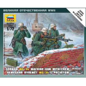 ZVEZDA 6210 1/72 WW II德國.陸軍 1941-45年MG-34機關槍與人物