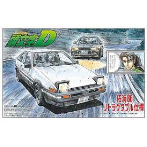 AOSHIMA 009000 1/32 跑車系列-頭文字D#05.豐田汽車 AE86轎跑車(車頭燈開)/騰原拓海/免膠水黏合