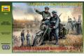 ZVEZDA 3632 1/35 WW II德國.陸軍 寶馬公司/BMW R12摩托車帶士兵人物@@