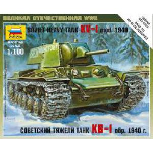 ZVEZDA 6141 1/100 WW II蘇聯.陸軍 1940年型KV-1重型坦克/免膠水黏合.卡緊式模型