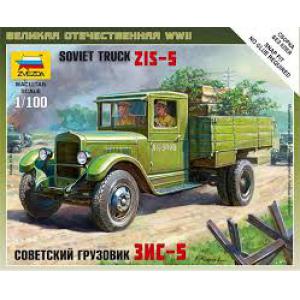 ZVEZDA 6124 1/100 WW II蘇聯.陸軍 ZIS-5軍用卡車/免膠水黏合.卡緊式模型