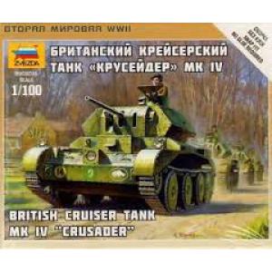 ZVEZDA 6227 1/100 WW II英國.陸軍 '十字軍'MK.IV巡航坦克/免膠水黏合.卡緊式模型