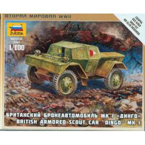 ZVEZDA 6229 1/100 WW II英國.陸軍 '澳洲野犬/DINGO'MK.I輪式偵查車/免膠水黏合.卡緊式模型