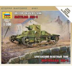 ZVEZDA 6191 1/100 WW II英國.陸軍 '馬帝爾達'MK.I步兵坦克/免膠水黏合.卡緊模型