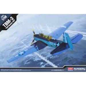 ACADEMY 12285 1/48 WW II美國.海軍 TBM-3'復仇者'魚雷機/駐BUNKER HILL航空母艦塗