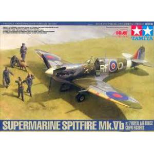 TAMIYA 89730 1/48 WW II英國.空軍 超級馬林 '噴火'Vb戰鬥機帶7個工作人物