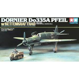 TAMIYA 89598 1/48 WW II德國.空軍 多尼爾公司 DO-335A'箭'戰鬥機帶伴履帶拖車