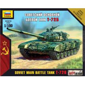 ZVEZDA 7400 1/100 蘇聯.陸軍 T-72B坦克/免膠水黏合.卡緊式模型
