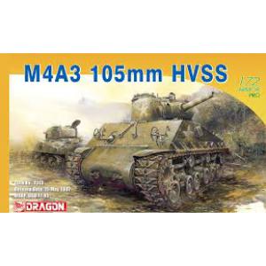 DRAGON 7313 1/72 WW II美國.陸軍 M-4A3帶105mm砲'雪曼'坦克/HVSS承載