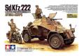 TAMIYA 35286 1/35 WW  II德國.陸軍 北非戰線Sd.Kfz.222輪型偵查車帶DKW NZ350軍用摩托車通信兵人物