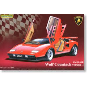 AOSHIMA 049600 1/24 藍博基尼汽車 WOLF countach version.1 跑車