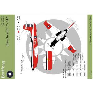 BESTFONG 72004 1/72  台灣.空軍 T-34C'教師'教練機用水貼紙