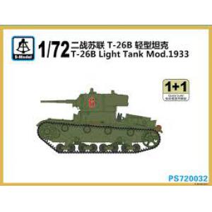 S-MODEL PS-720032 1/72 WW II蘇聯.陸軍 T-26/1933年輕型坦克