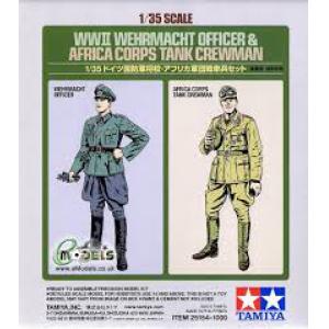 TAMIYA 25154 1/35 WW II 德國.陸軍 國防軍軍官與沙漠軍團裝甲兵人物
