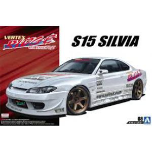 AOSHIMA 052143 1/24 日產汽車 S15 SILVIA轎跑車/VERTEX賽事塗裝式樣