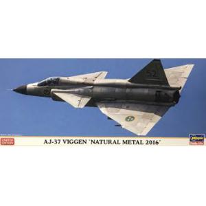 HASEGAWA 02232 1/72 瑞典.空軍 薩博公司 AJ-37'雷電'戰鬥機/NATURAL METAL 2016塗裝式樣/限量生產