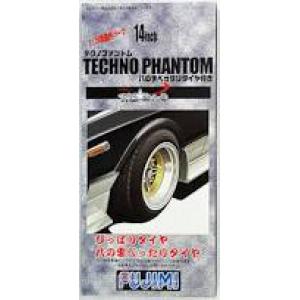 FUJIMI 193380 1/24 #69 TECHNO PHANTOM公司 14英吋Camber Angled輪框及輪胎