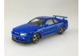 AOSHIMA 008591 1/24 日產汽車 R-34 GT-R VSPEC II'天際線'轎跑車/塗裝完成品.寶藍色