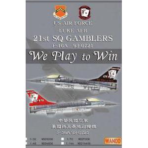 WANDD WDD-14408 1/144 台灣.空軍 F-16'戰隼'戰鬥機適用美國路克基地彩繪機水貼紙