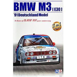 AOSHIMA 098196 1/24 寶馬汽車 M3(E30)轎跑車/1991年DEUTSCHLAND賽事式樣