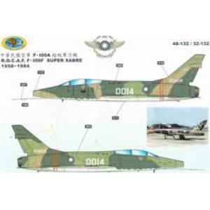 TIGER WINGS TW-32-132 1/32 台灣.空軍 新竹第499聯隊F-100A/F'超級軍刀'戰鬥機適用水貼紙