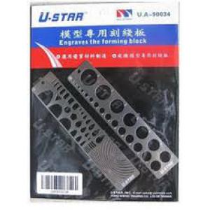 U-STAR U.A-90034 模型專用刻線板(2短片) ENGRAVES THE FORMING BLOCK