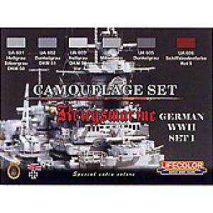 LIFE COLOR CS-09 船艦套色組--WW II德國.海軍 艦艇套漆組set.1 WWII Kriegsmarine Set 1