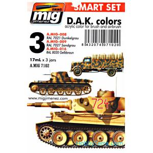 A.MIG-7102 WW II德國.陸軍 非洲軍團塗料組 D.A.K. COLORS