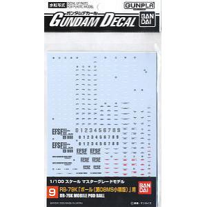 BANDAI 134127 鋼彈水貼紙#09 1/100 第8小隊版RB-79K球艇適用水貼紙