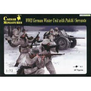 CAESAR MINIATURES H-097 1/72 WW II德國.陸軍 冬季單位步兵帶PAK-36反坦克炮人物