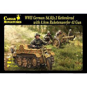 CAESAR MINIATURES H-096 1/72 WW II德國.陸軍 Sd.Kfz.2半履帶車帶RAK.43無座力炮