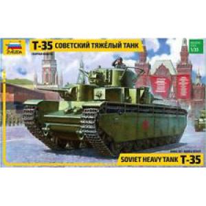 ZVEZDA 3667 1/35 WW II蘇聯.陸軍 T-35'伏羅希洛夫元帅'多砲塔坦克