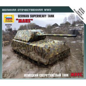 ZVEZDA 6213 1/100 WW II德國.陸軍PANZERKAMFWAGEN VIII'鼠式'超重型坦克/免膠水黏合.卡緊模型