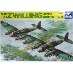 ITALERI 0119 1/72 WW II德國.空軍 亨克爾 HE111 Z-1'雙胞胎'滑翔機拖航機