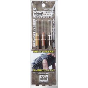 GUNZE  PP-202  套裝舊化筆/泥土色 MR.WEATHERING LINER/DUST