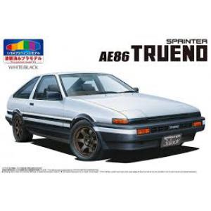 AOSHIMA 053140 1/24 PRE-PAINT系列--豐田.汽車 AE-86 TRUENO轎跑車(須自行黏合)/1983年.白色