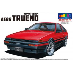 AOSHIMA 053157 1/24 PRE-PAINT系列--豐田.汽車 AE-86 TRUENO轎跑車(須自行黏合)/1983年.紅色