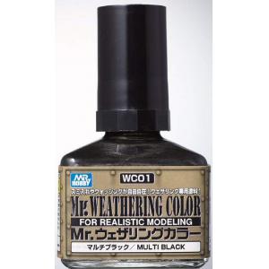 GUNZE  WC-01  擬真風化漆 黑色 MR.WEATHERING COLOR/BLACK