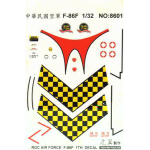 TIGER WINGS tw-32-8601 1/32 台灣.空軍 F-86F戰機第1TH/雷虎表演塗裝飛行隊用水貼紙@@