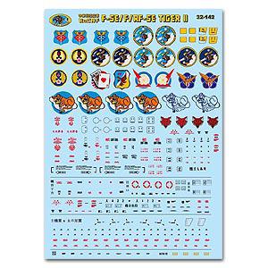 TIGER WINGS tw 32-142 1/32 台灣空軍F-5E/F戰鬥機第I/4/5大隊/12中隊適用水貼紙