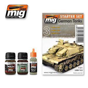 A.MIG-7412 起始套組--WW II德國.陸軍 坦克.沙漠塗裝 STARTER SET--GERMAN TANKS.DESERT PAINTING