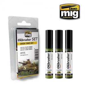 A.MIG-7502 油畫筆組--綠色調適用組 OILBRUSHER SET--GREEN TONES SET