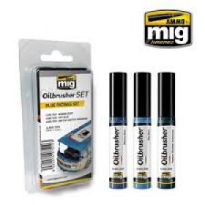 A.MIG-7510 油畫筆組--藍色適用 OILBRUSHER SET--BLUE PATINAS SET